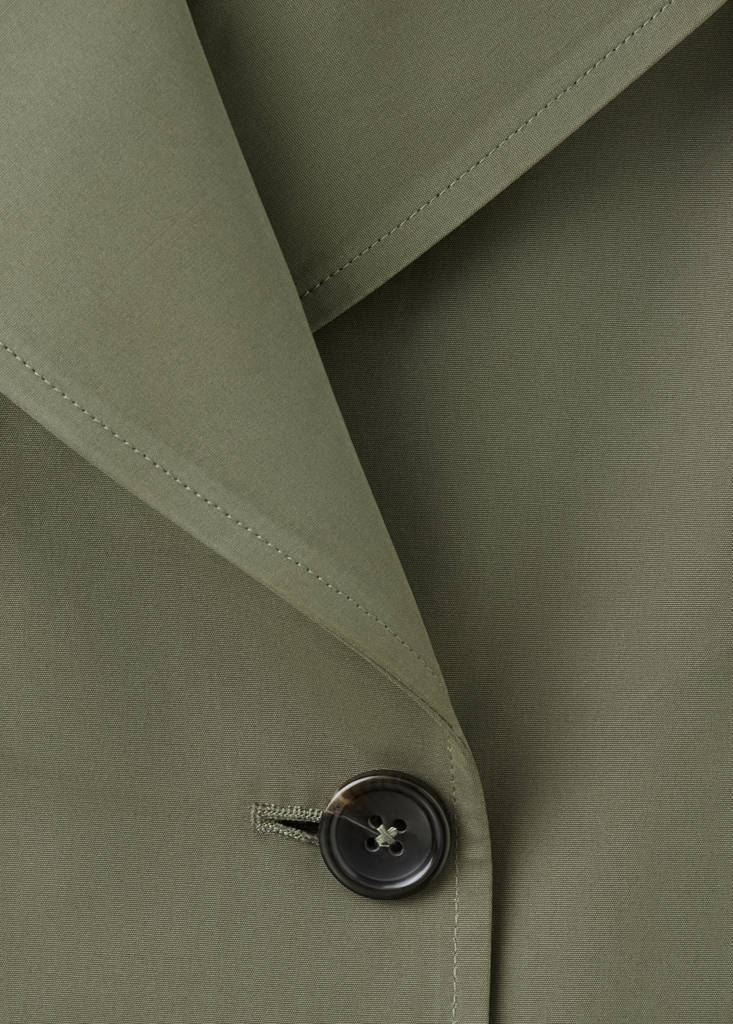 Short double-breasted trench coat — Khaki
