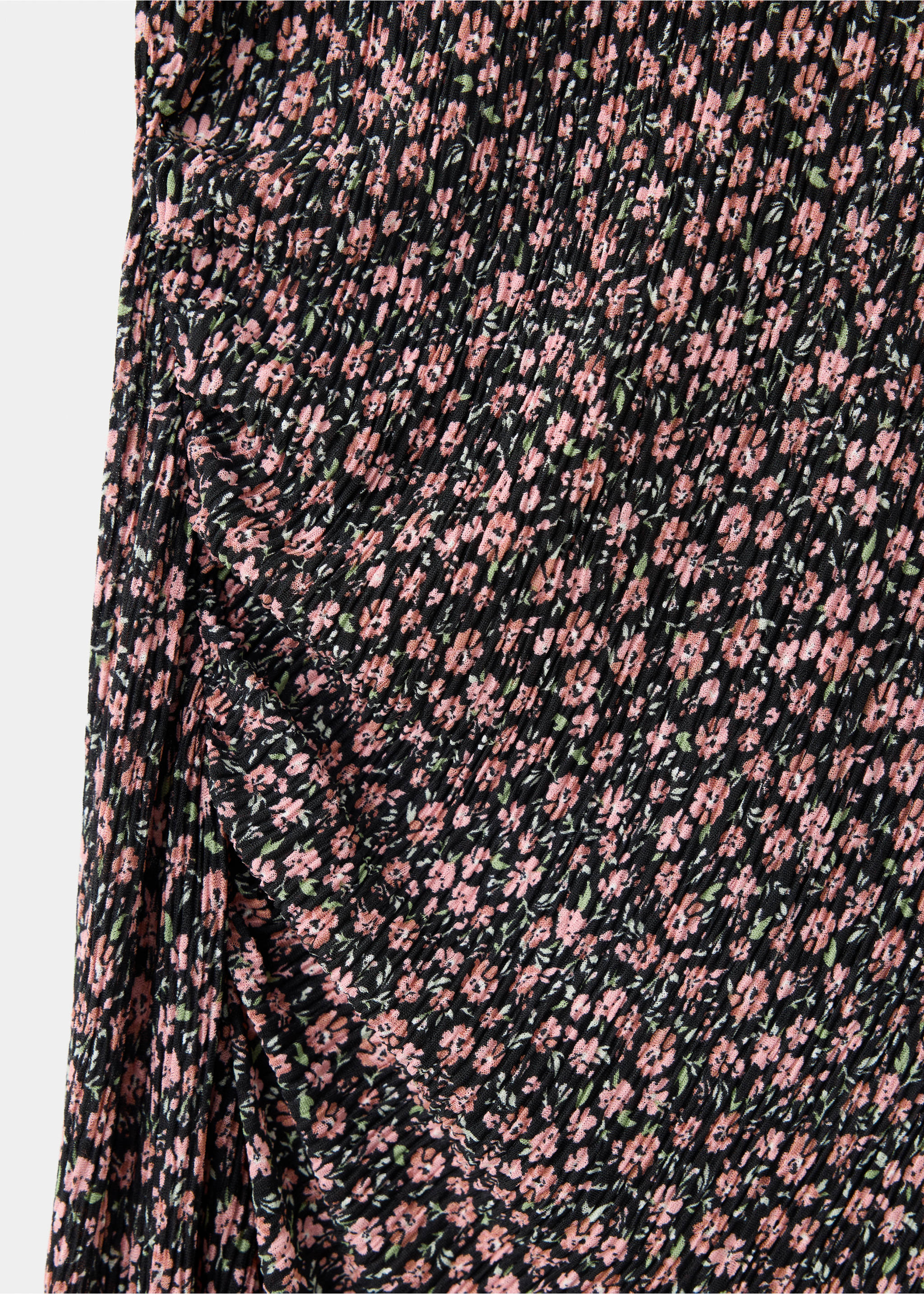 Printed dress with draped detail - Details of the article 8, Black. Ref: 37044069-00.