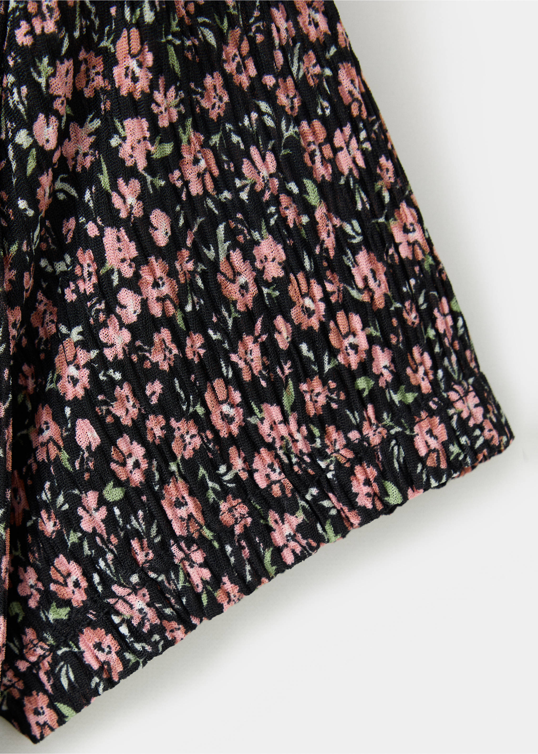 Printed dress with draped detail - Details of the article 0, Black. Ref: 37044069-00.