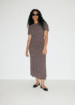 Printed dress with draped detail — Black 6