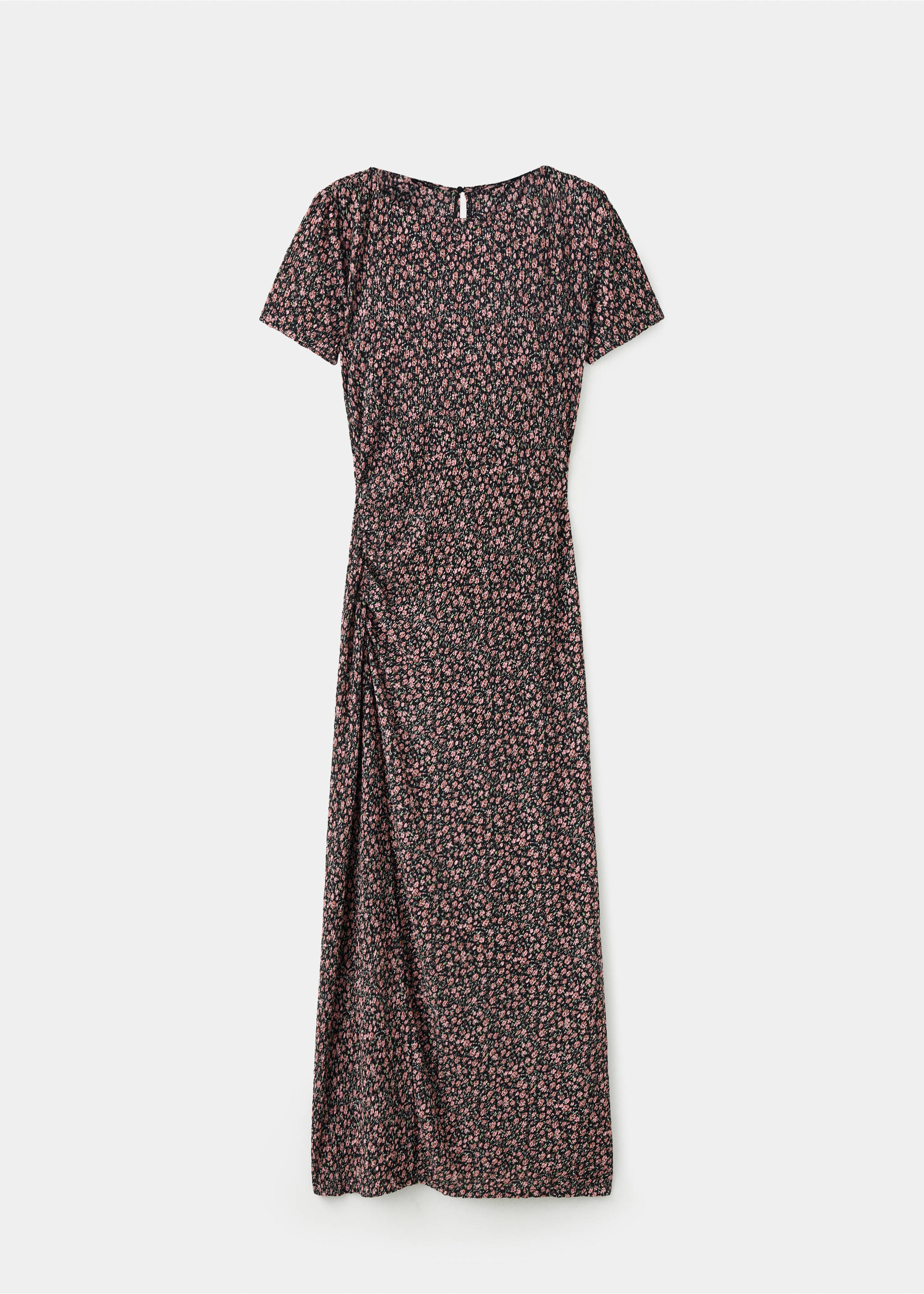 Printed dress with draped detail - Article without model, Black. Ref: 37044069-00.