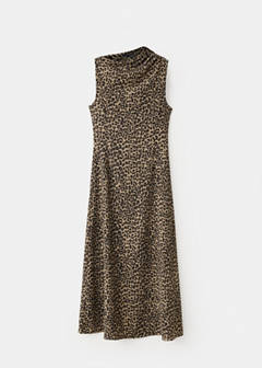 Textured dress with gathered details — Brown 7