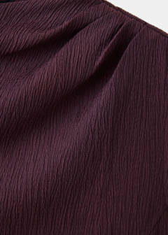 Textured dress with gathered details — Burgundy 9