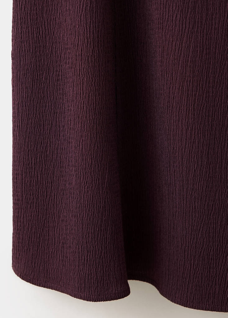 Textured dress with gathered details — Burgundy