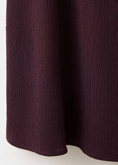 Textured dress with gathered details — Burgundy 10