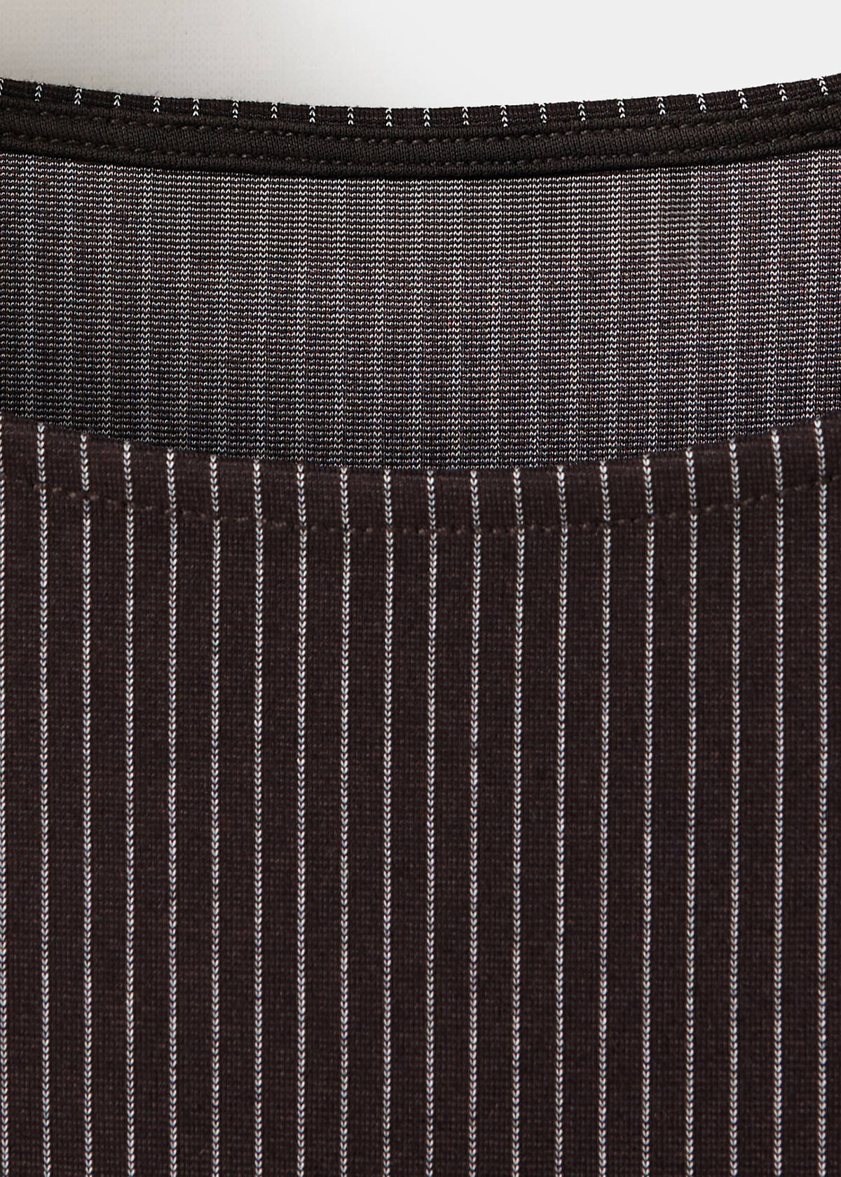 Striped dress with stitching detail — Brown