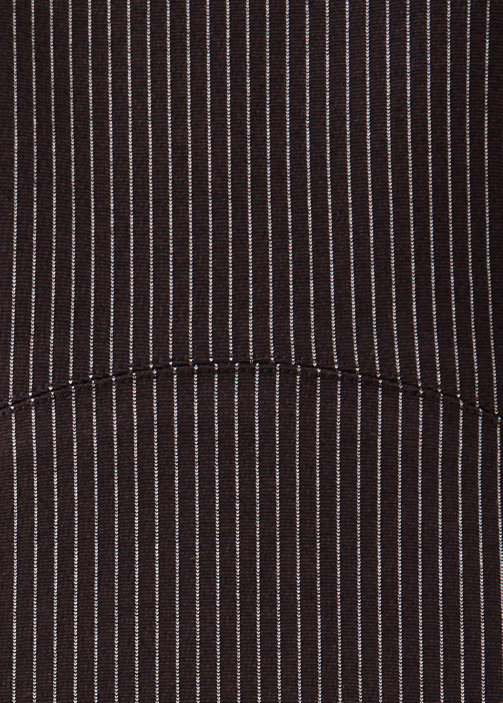 Striped dress with stitching detail — Brown