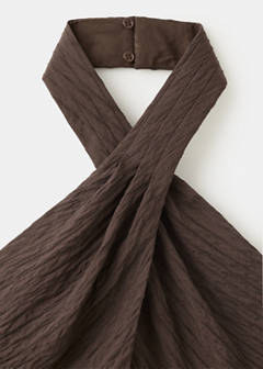 Textured halter top — Brown 6