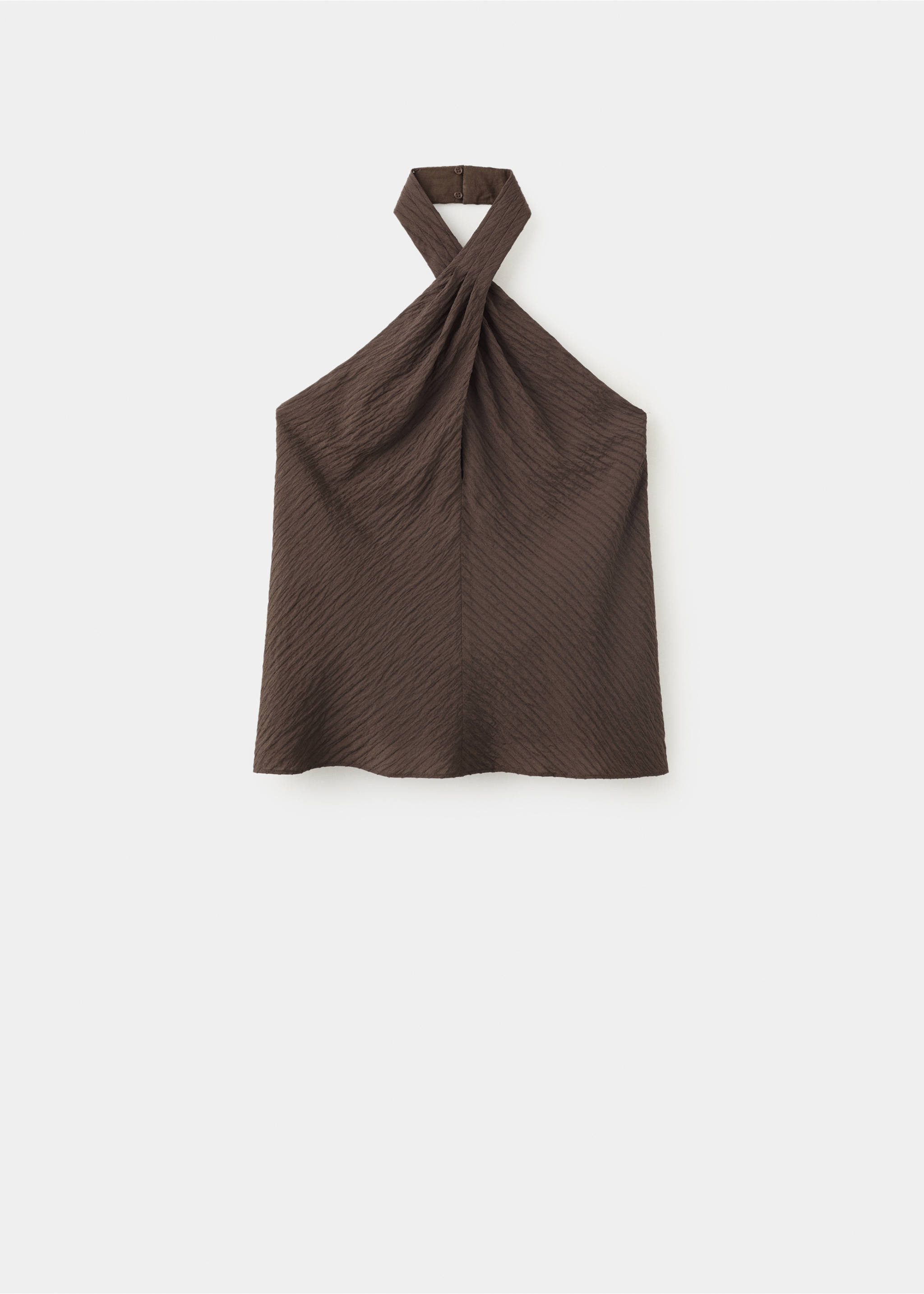 Textured halter top - Article without model, Brown. Ref: 37044072-00.
