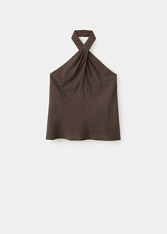 Textured halter top — Brown 5