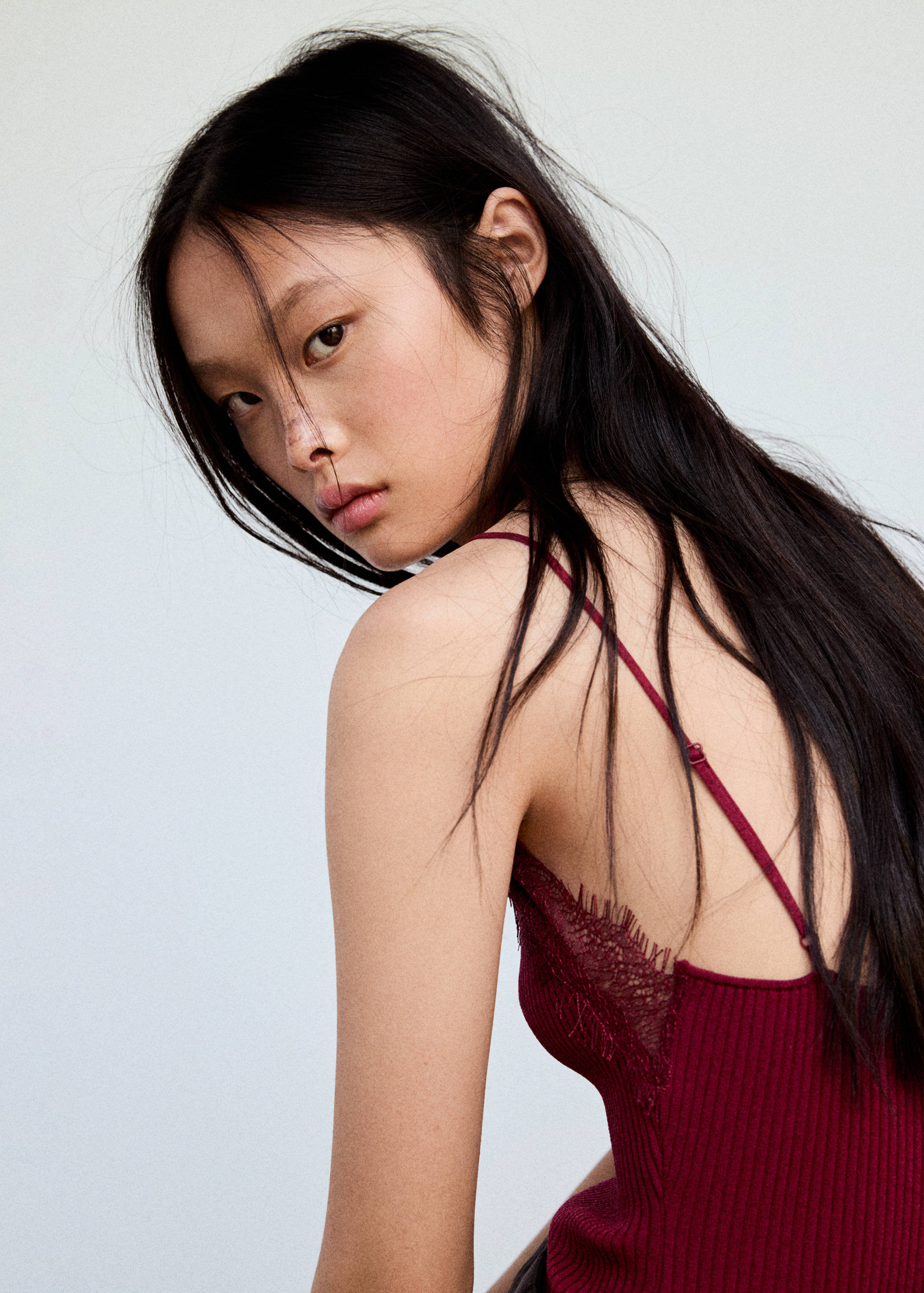Ribbed lace top - Details of the article 1