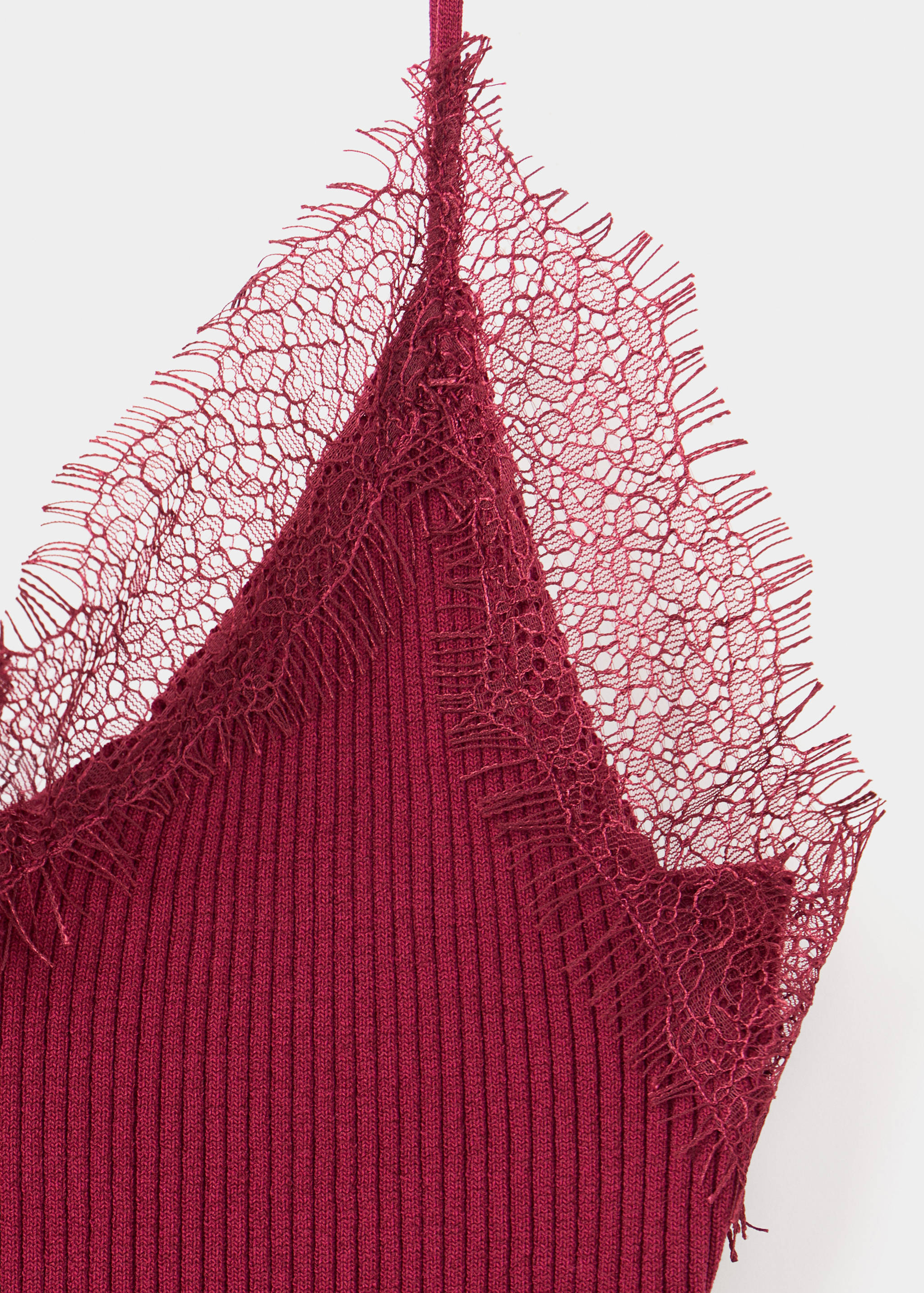 Ribbed lace top - Details of the article 8
