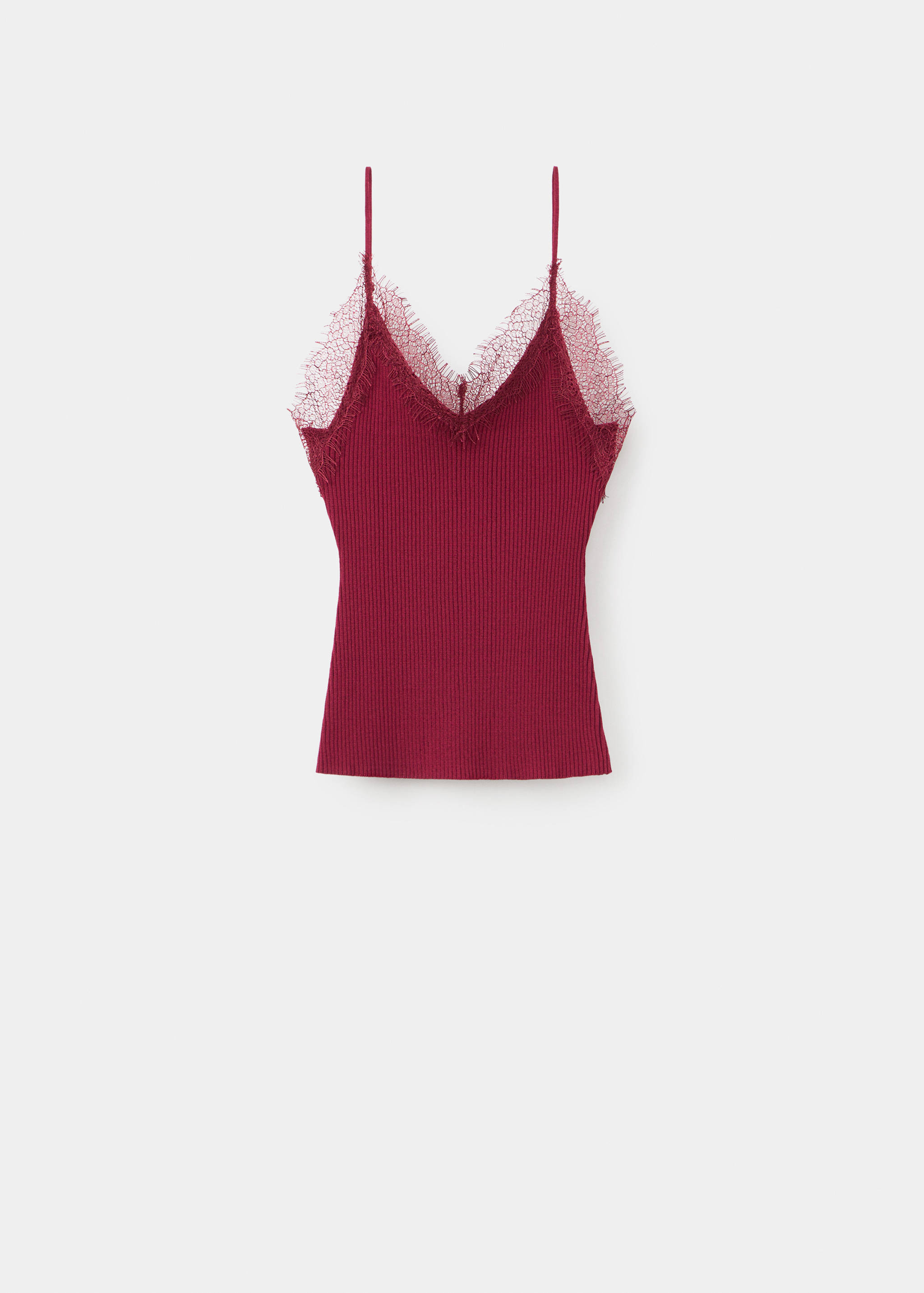 Ribbed lace top - Article without model