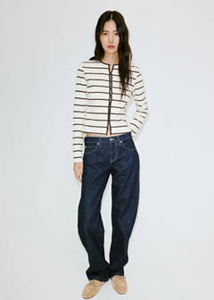 Stripped knit cardigan — Ecru 2