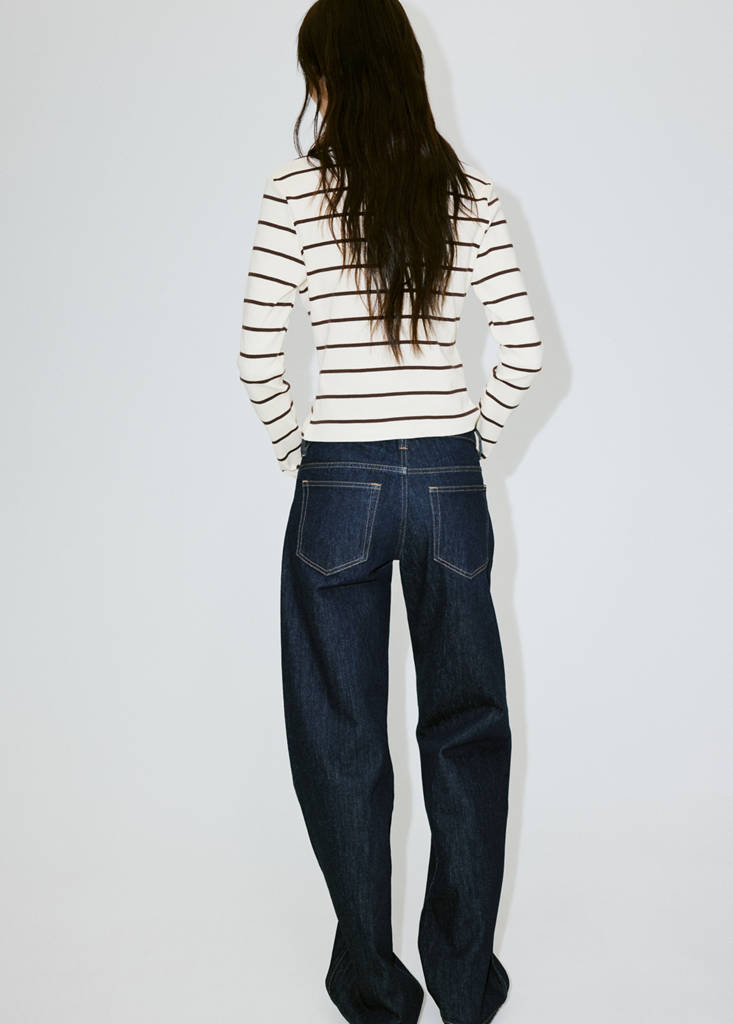 Stripped knit cardigan — Ecru