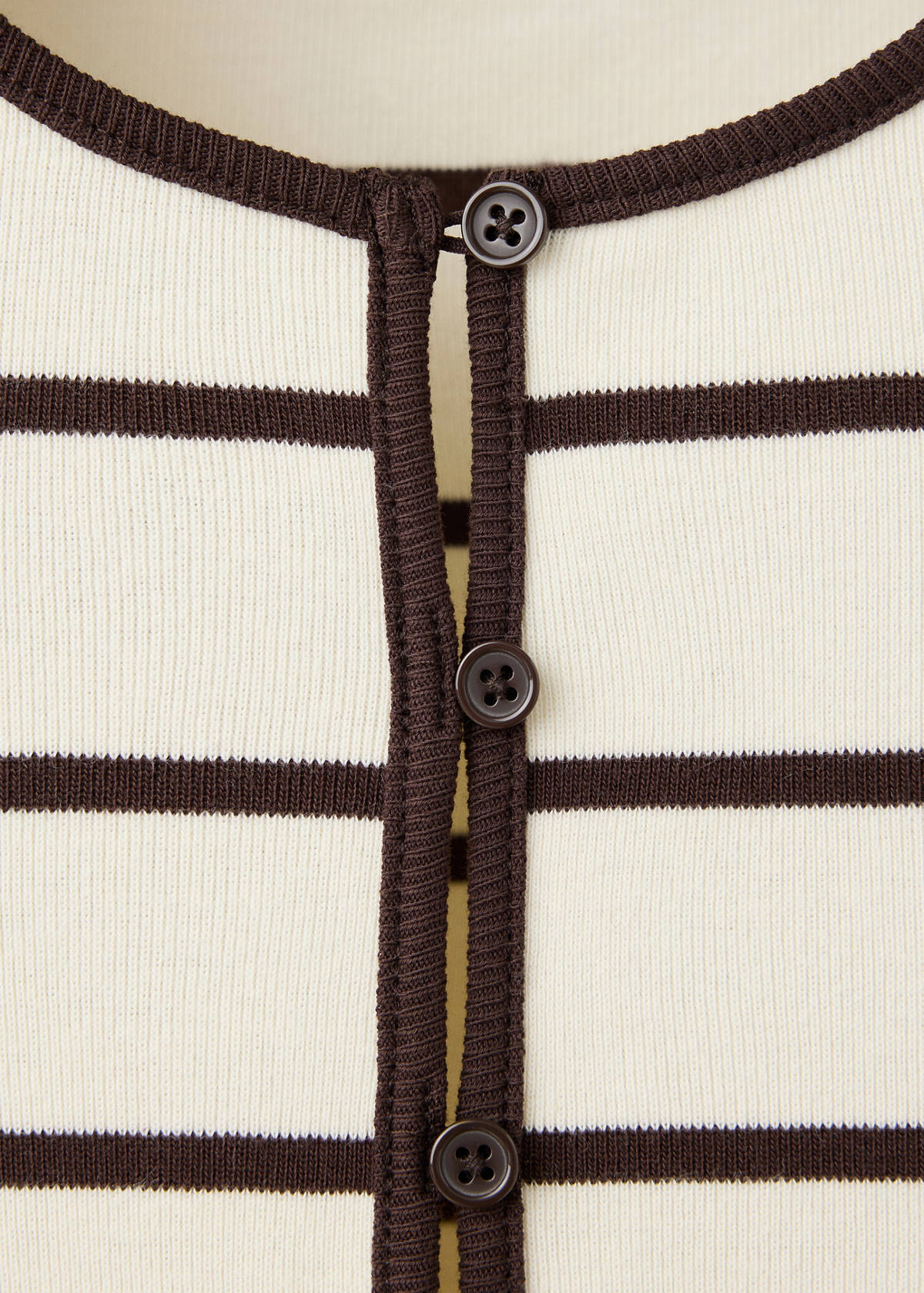 Stripped knit cardigan — Ecru