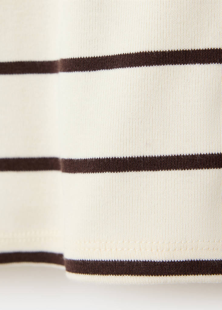 Stripped knit cardigan — Ecru