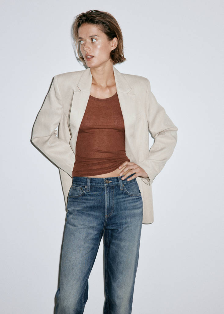 Mid-rise straight jeans — Dark Blue