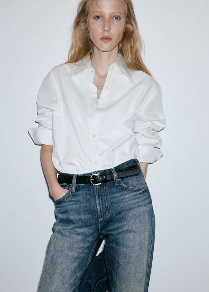 Mid-rise straight jeans — Dark Blue
