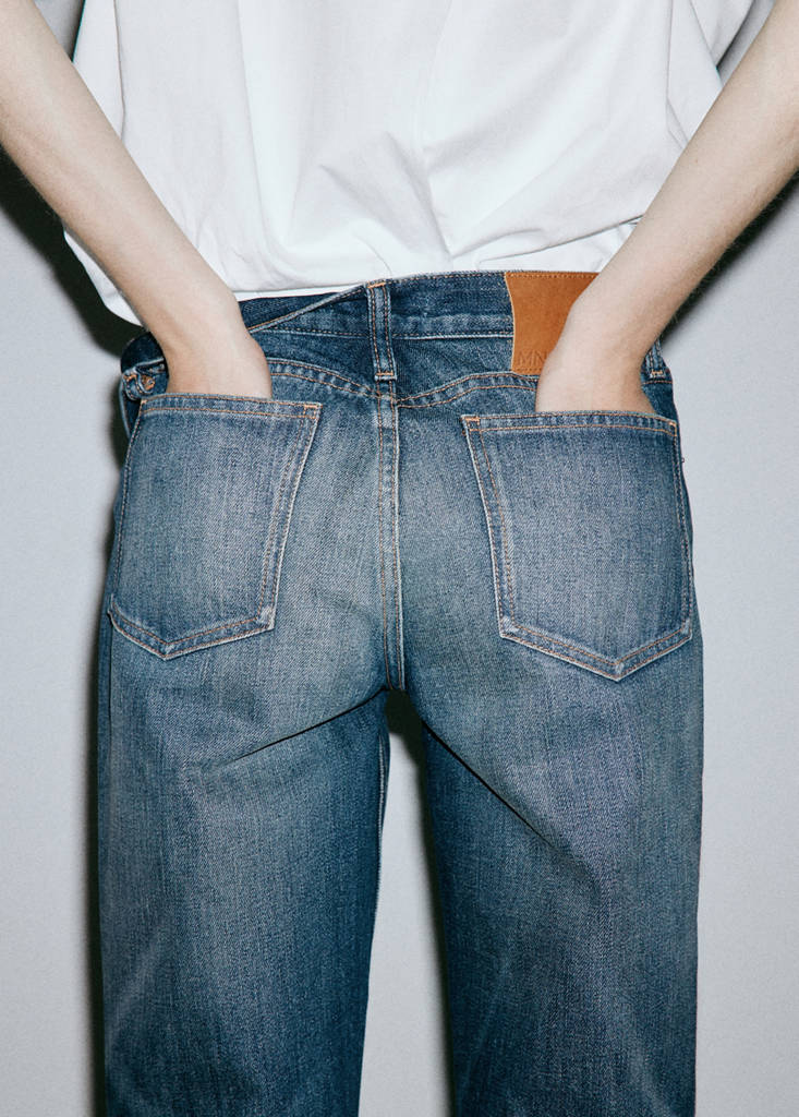 Mid-rise straight jeans — Dark Blue