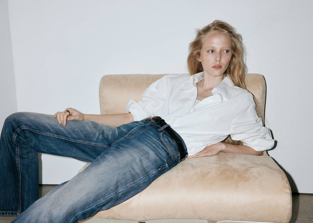Mid-rise straight jeans — Dark Blue