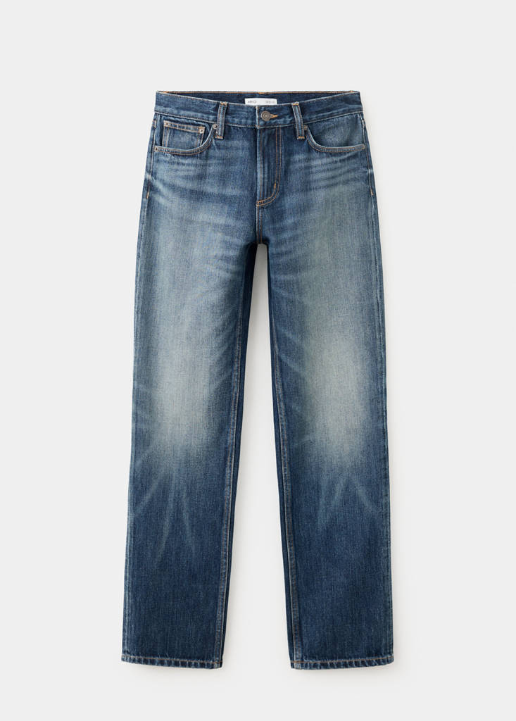 Mid-rise straight jeans — Dark Blue