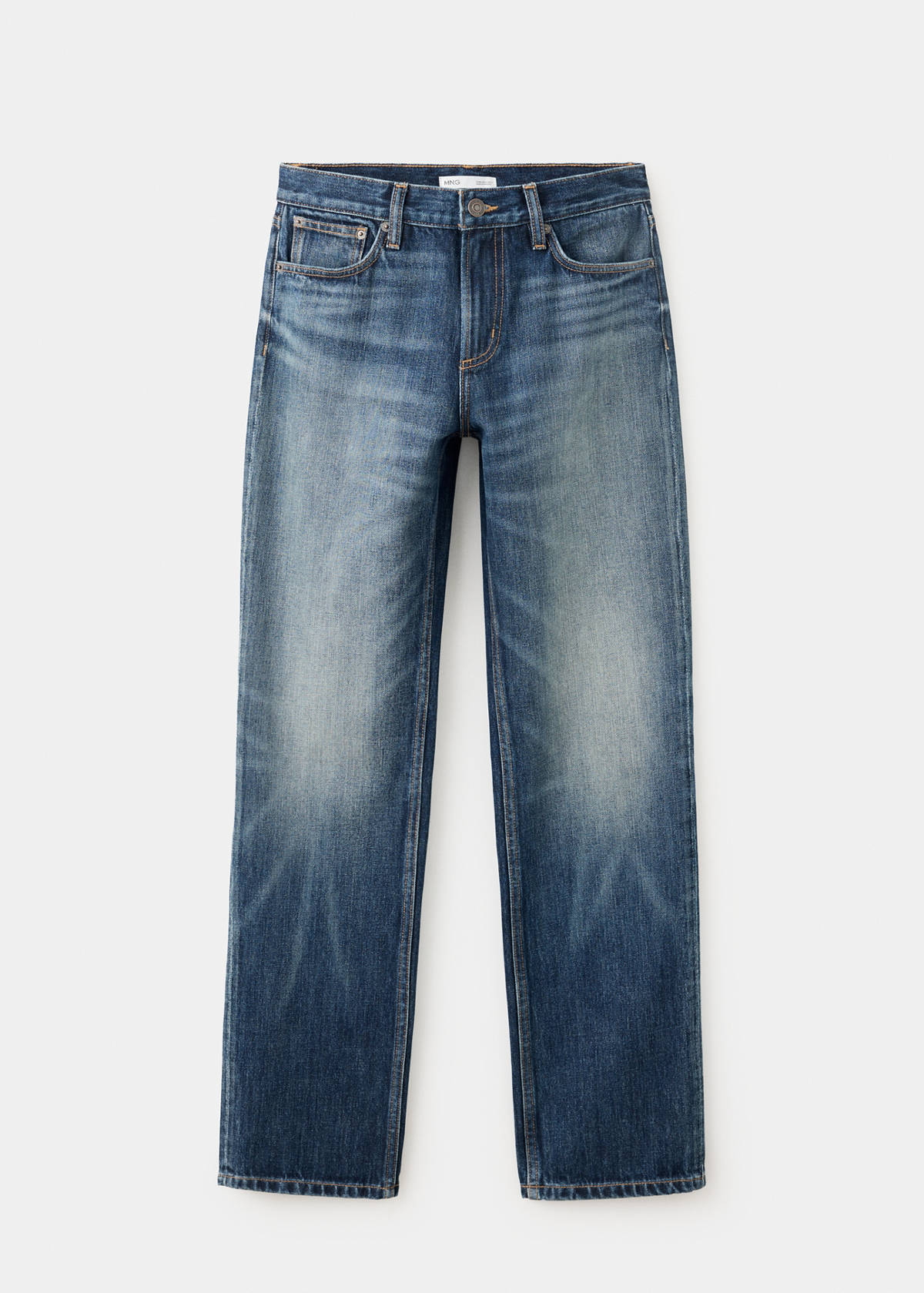 Mid-rise straight jeans — Dark Blue