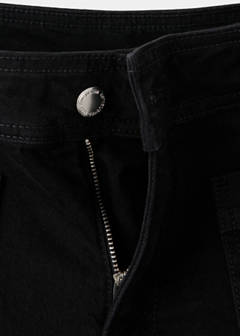 Wide-leg patch pocket jeans — Black denim 10