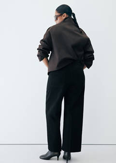 Wide-leg patch pocket jeans — Black denim 7
