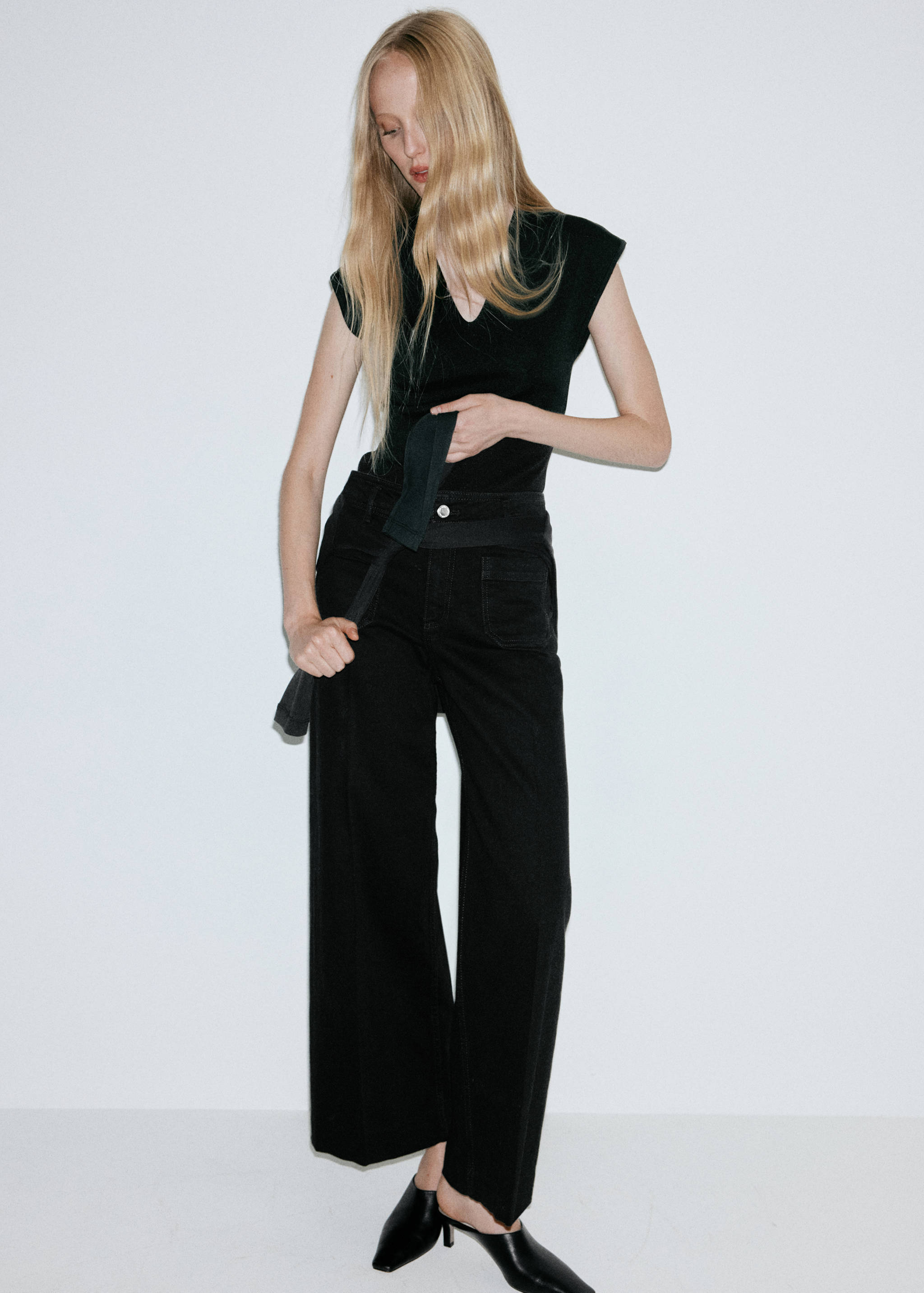 High-waisted wideleg jeans - General plane