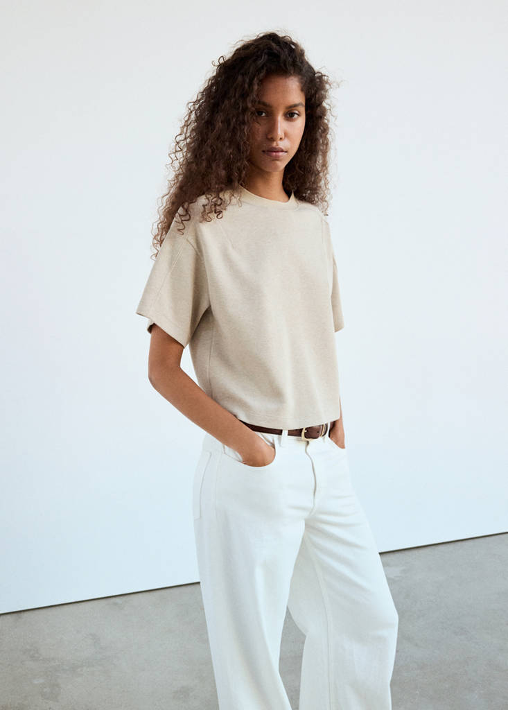 Seam detail T-shirt — Ecru