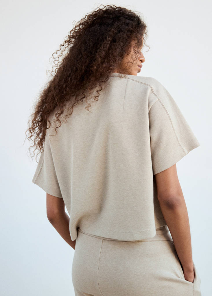 Seam detail T-shirt — Ecru