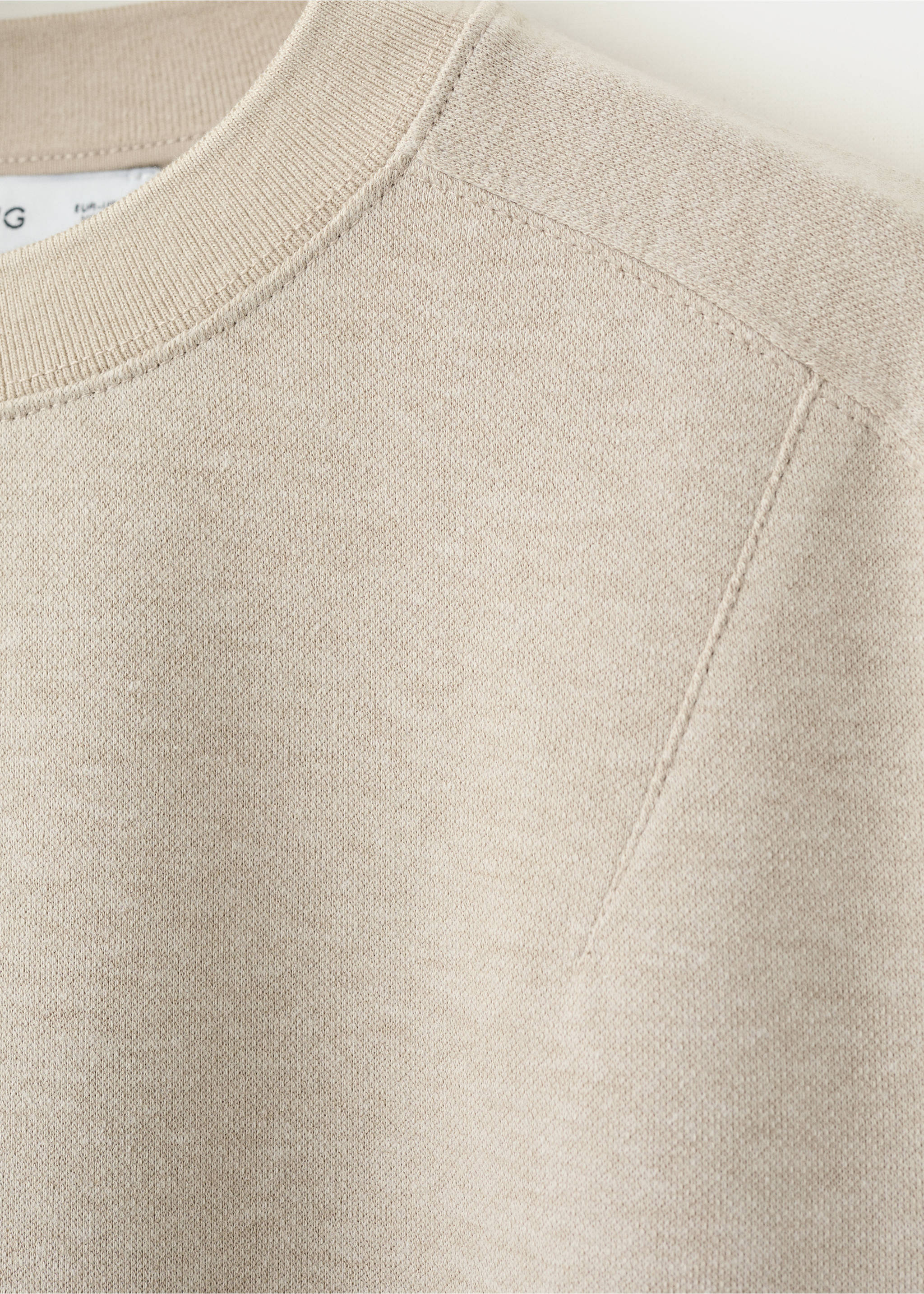 Seam detail T-shirt - Details of the article 8, Ecru. Ref: 37044077-00.