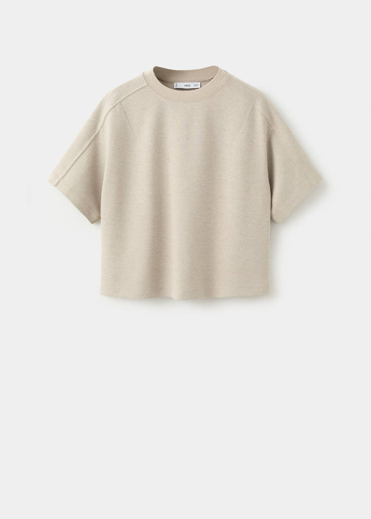 Seam detail T-shirt — Ecru