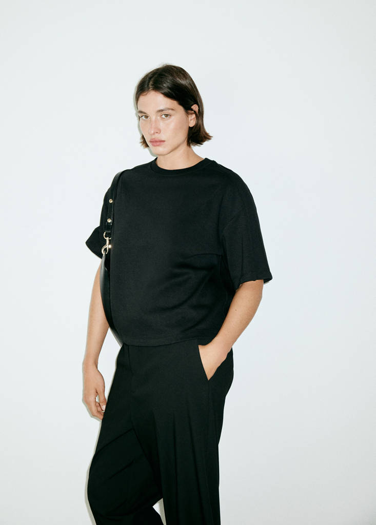 Seam detail T-shirt — Black