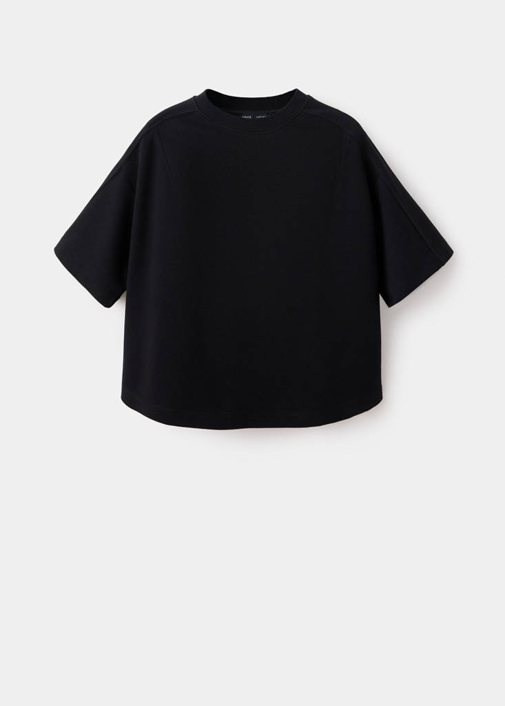 Seam detail T-shirt — Black