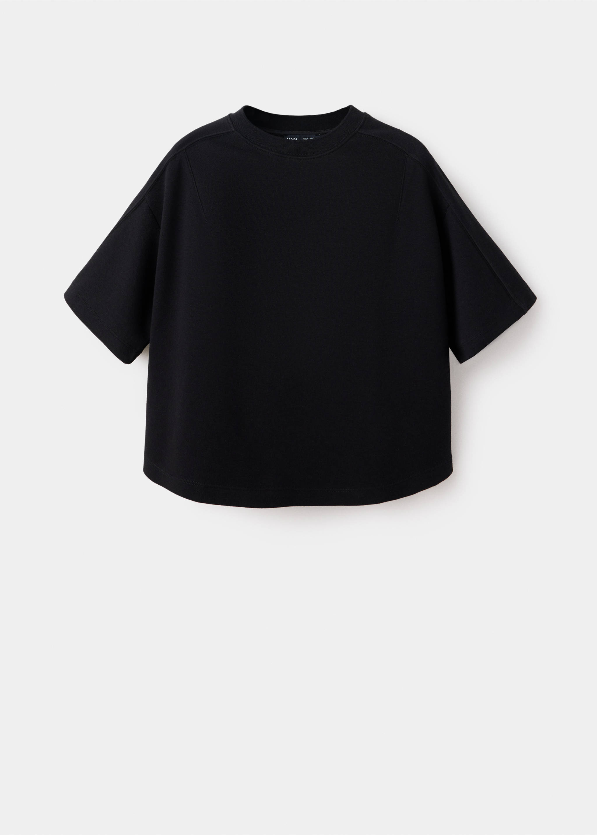 Seam detail T-shirt - Article without model, Black. Ref: 37044077-00.