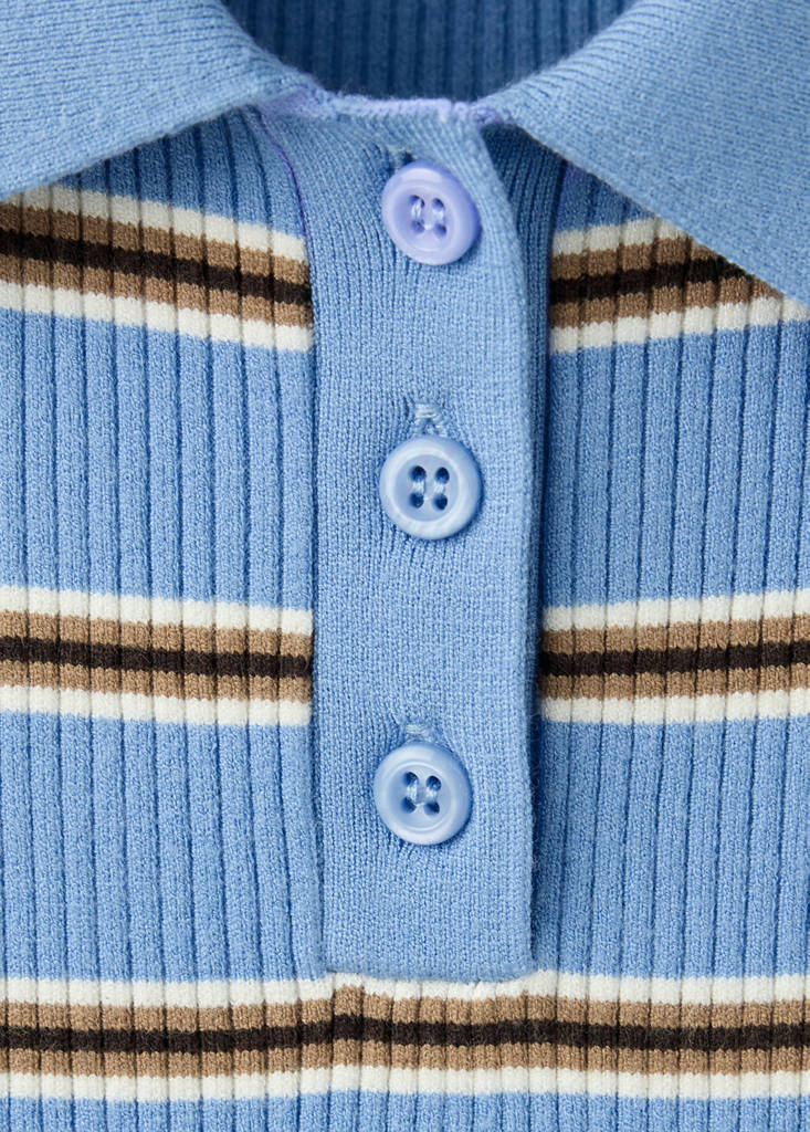 Ribbed striped gilet — Blue