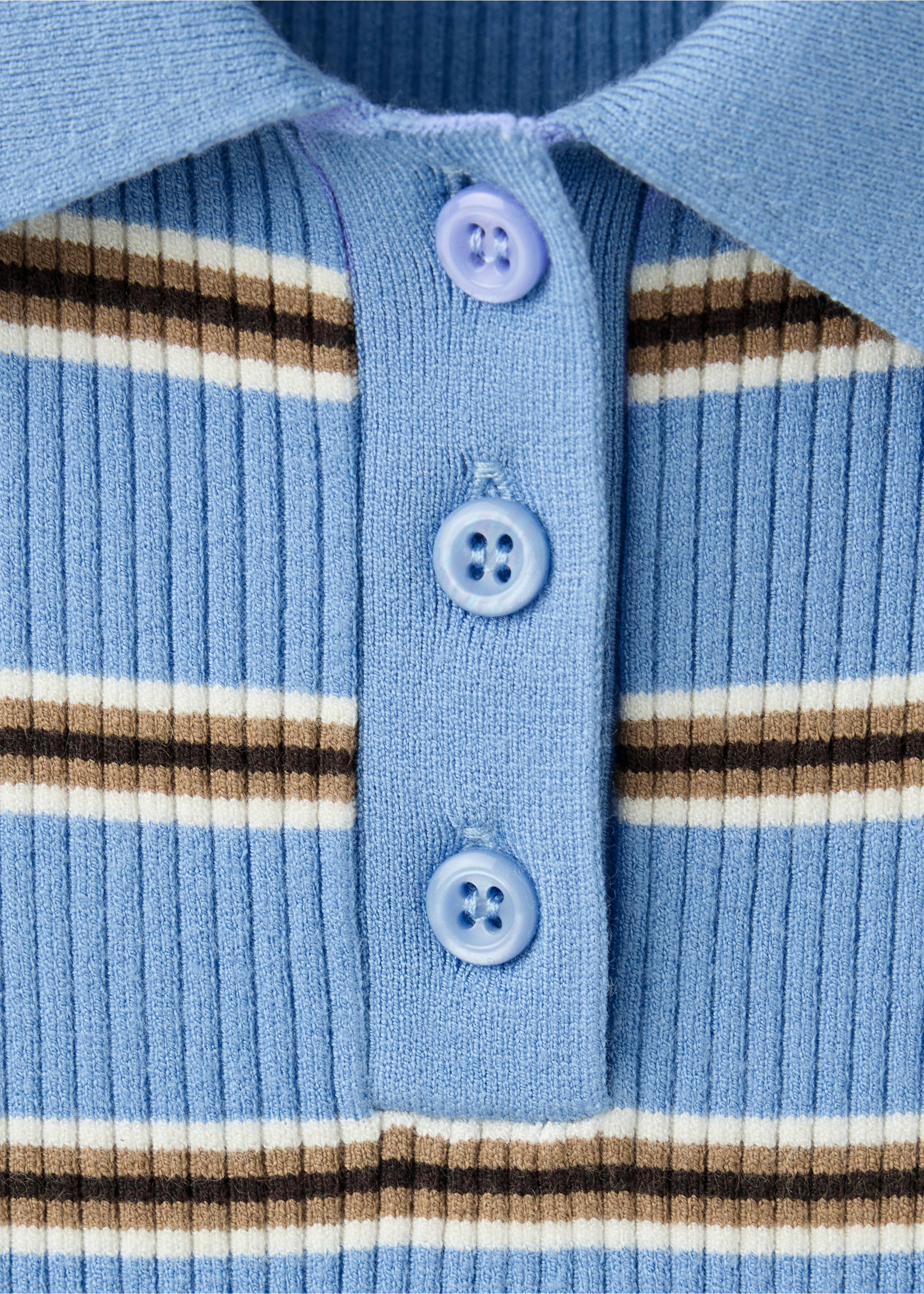 Striped ribbed vest - Detail van het artikel 8, Blauw. Ref: 37044079-00.