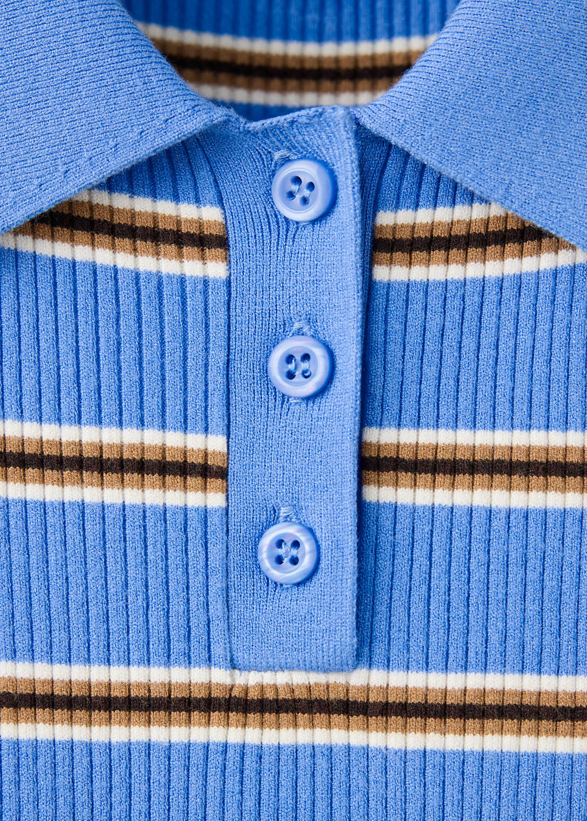 Ribbed striped gilet — Blue