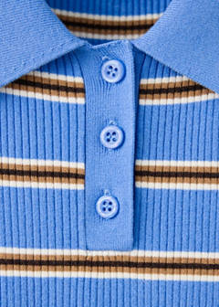 Ribbed striped gilet — Blue 6