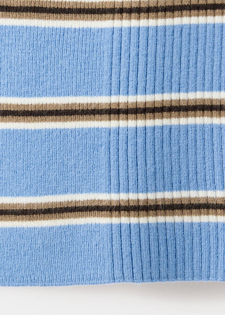 Ribbed striped gilet — Blue