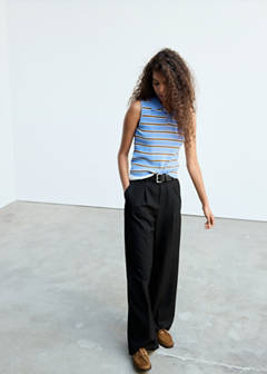 Ribbed striped gilet — Blue 9