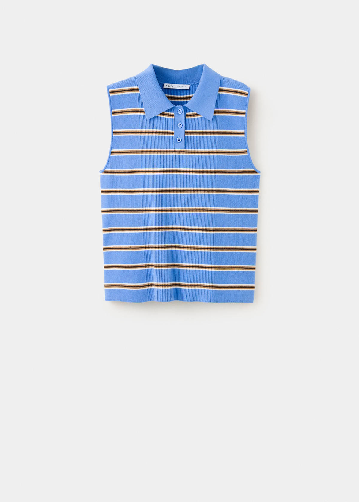 Ribbed striped gilet — Blue