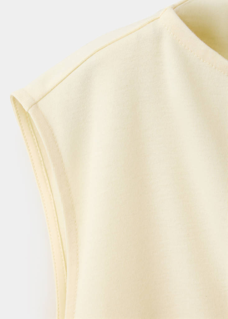 Ruched lace top — Ecru