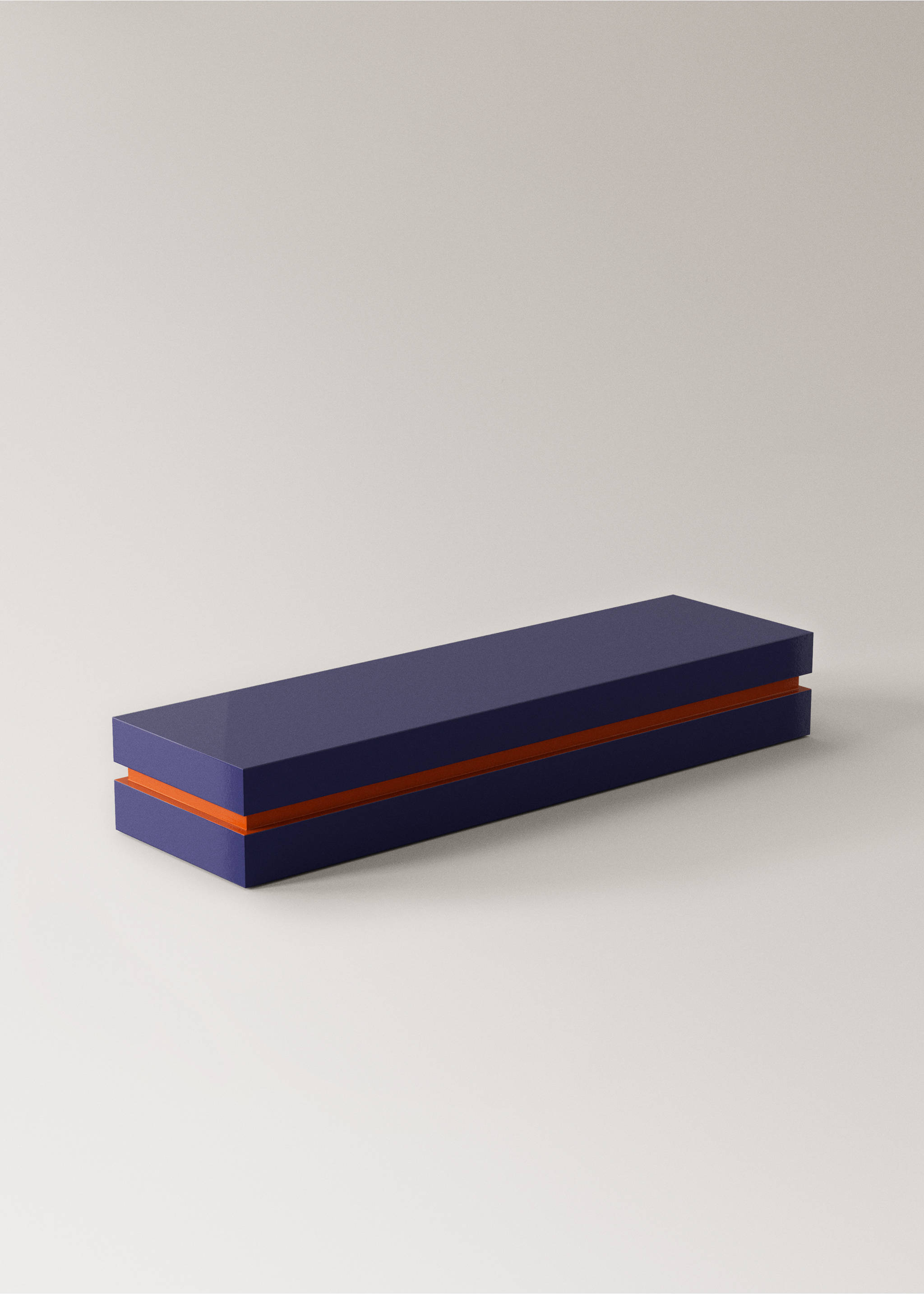 Medium-sized elongated two-tone lacquered box - Details of the article 1, Blue. Ref: 37044081-00.