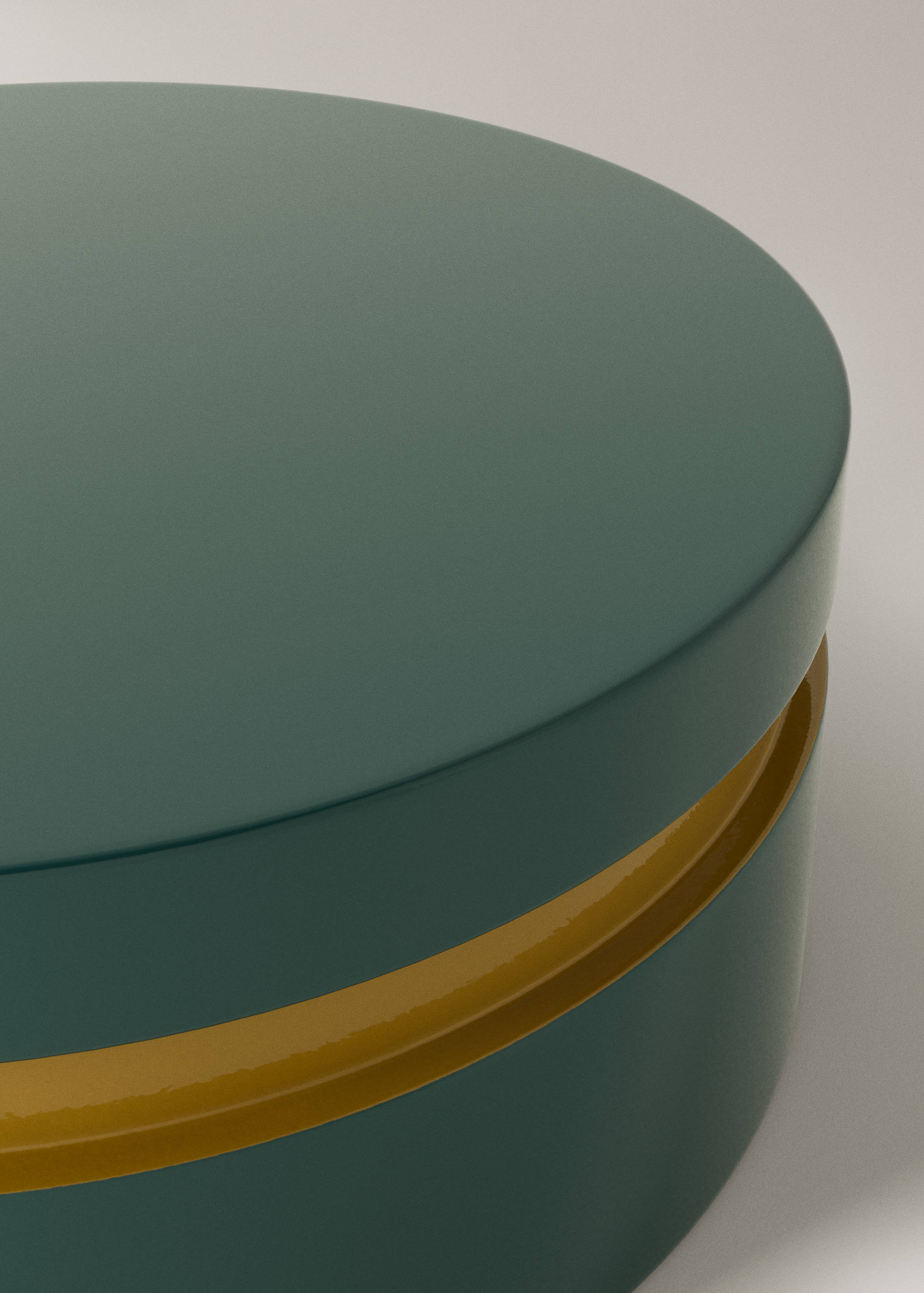 Medium round bicolour lacquered box - Details of the article 1