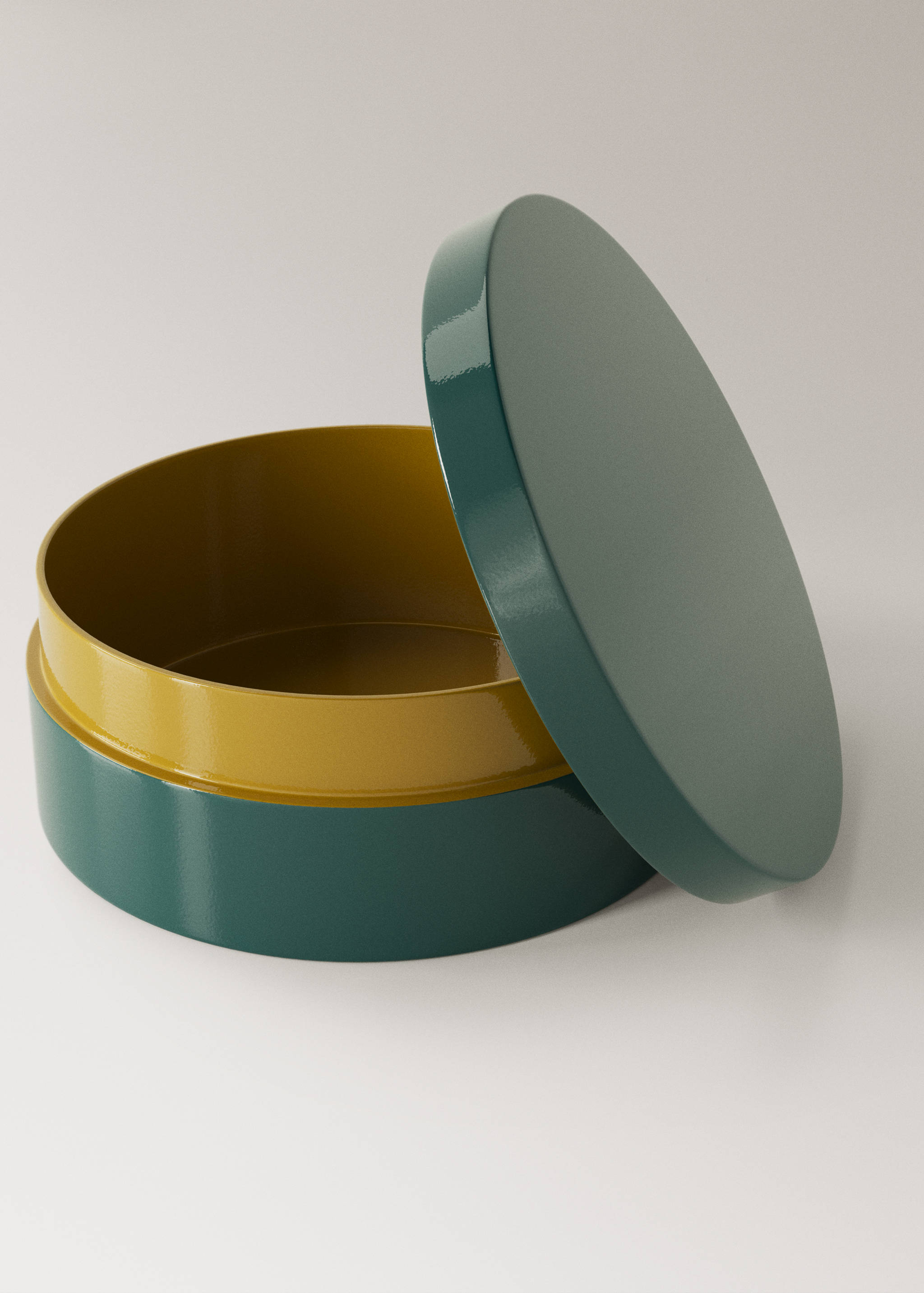 Medium round bicolour lacquered box - Details of the article 2