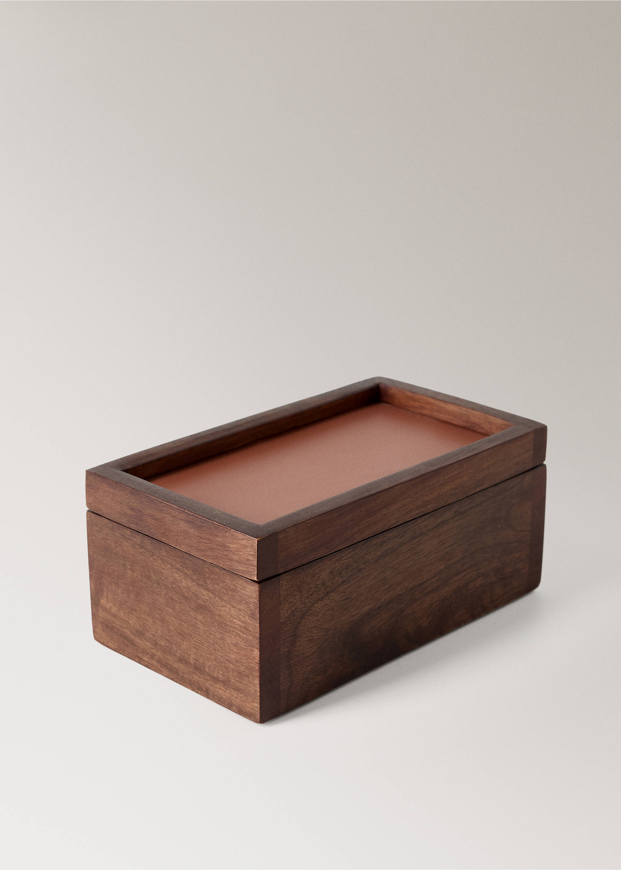 Small square wooden box - Details of the article 1, Brown. Ref: 37044085-00.