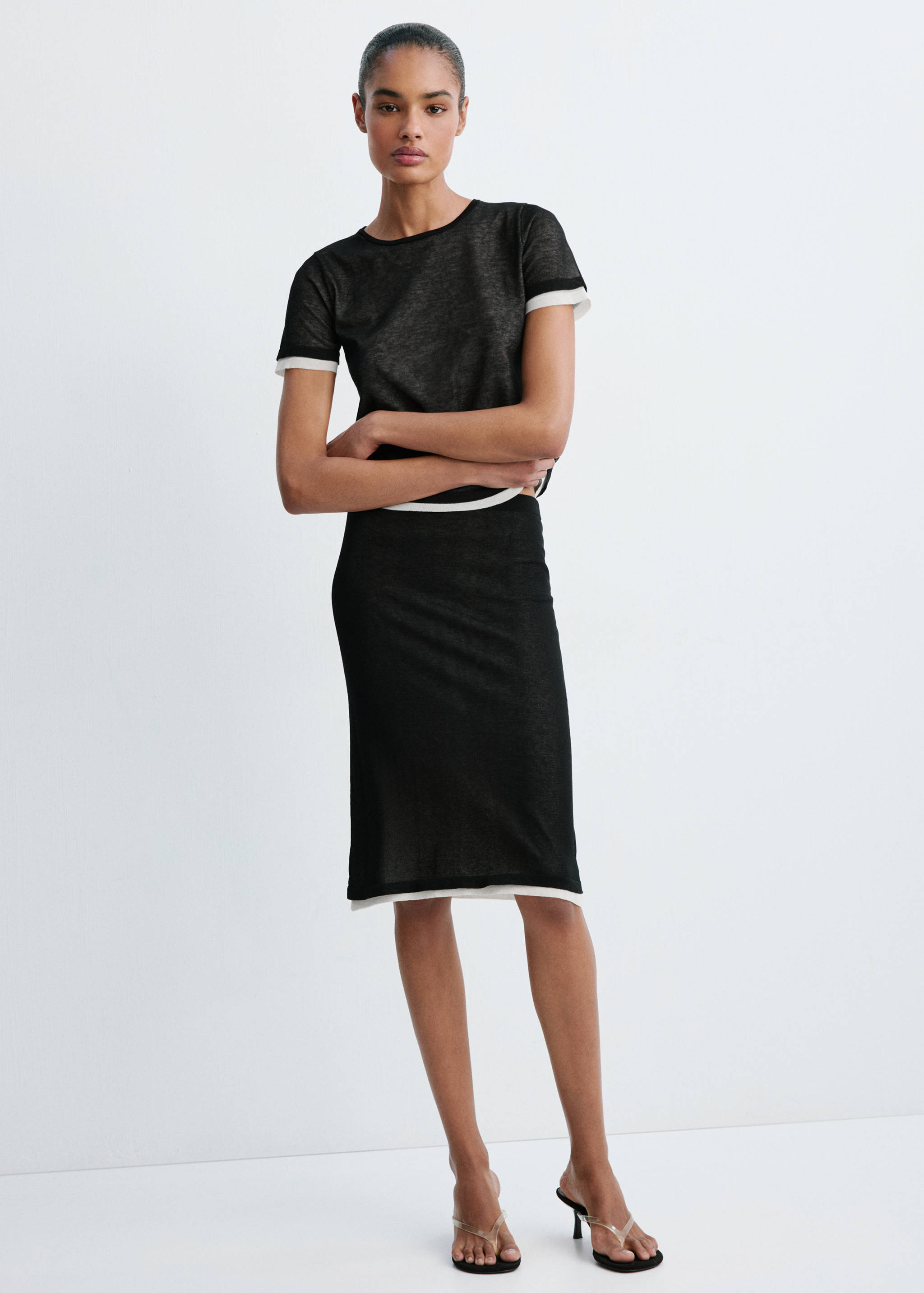 Short-sleeved combined sweater - General plane
